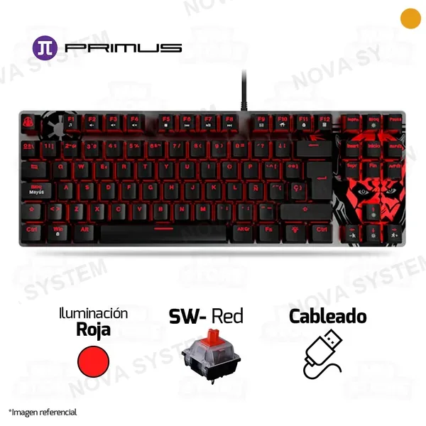 TECLADO PRIMUS BALLISTA81T PKS-S080DS-S | ESPAÑOL | MECANICO | SW-RED | LUZ ROJA