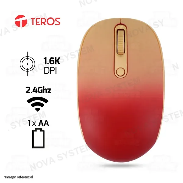 Teros MOUSE TEROS TE-1223S | INALAMBRICO | 1,600 DPI | DEGRADADO ATARDECER