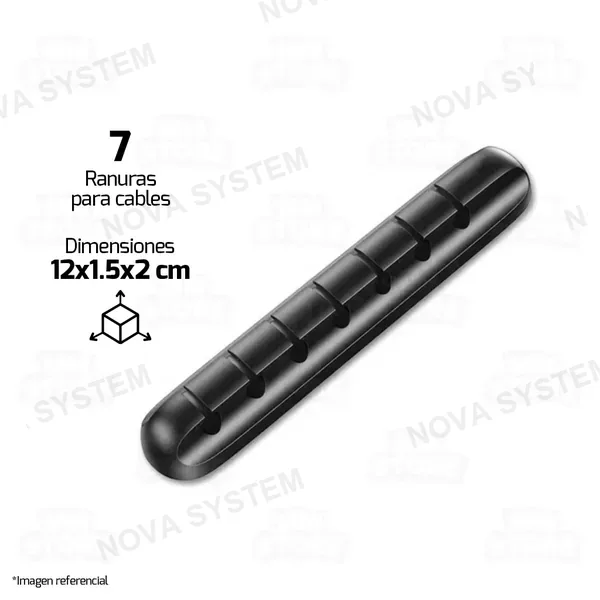 ORGANIZADOR DE CABLES ADHESIVO | 7 RANURAS