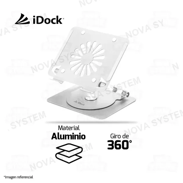 Idock SOPORTE PARA LAPTOP IDOCK GALAXY I60 360° | ALUMINIO | PLATEADO