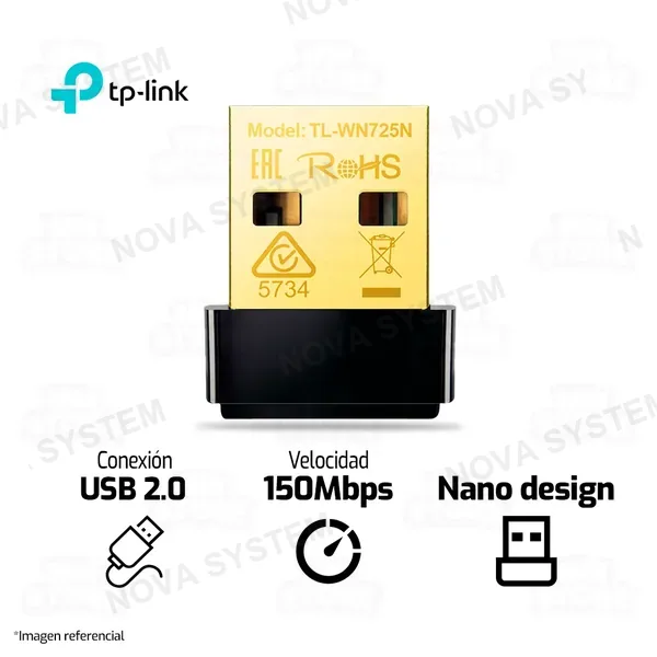 ADAPTADOR WIFI USB NANO N TL-WN725N | 150 Mbps | USB 2.0