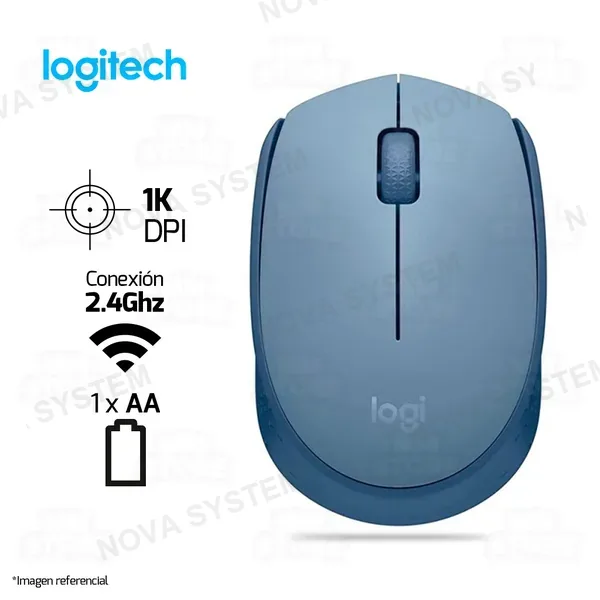 Logitech MOUSE LOGITECH M170 | INALAMBRICO | 1,000 DPI | GRIS-AZULADO