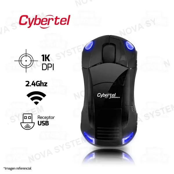 Cybertel MOUSE CYBERTEL CARRERAS S-CYB M301S | INALAMBRICO | 1,000 DPI | NEGRO