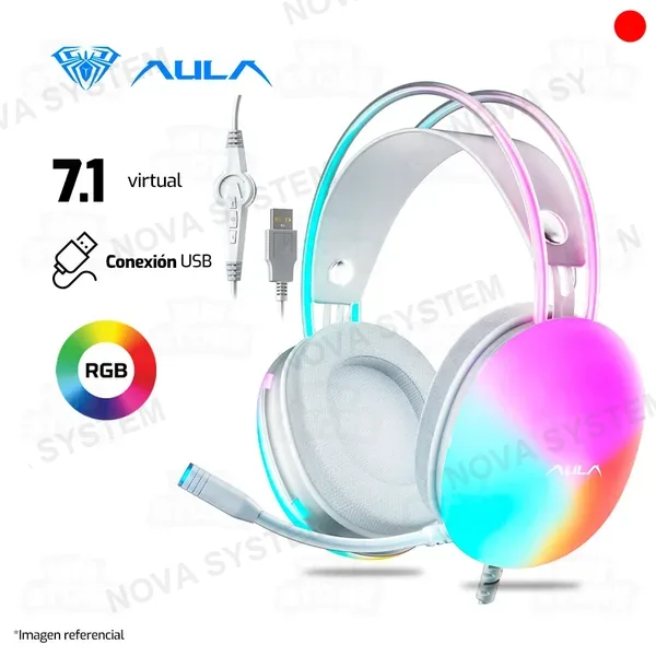 AUDIFONO AULA S505 | USB | 7.1 | RGB | ROSADO
