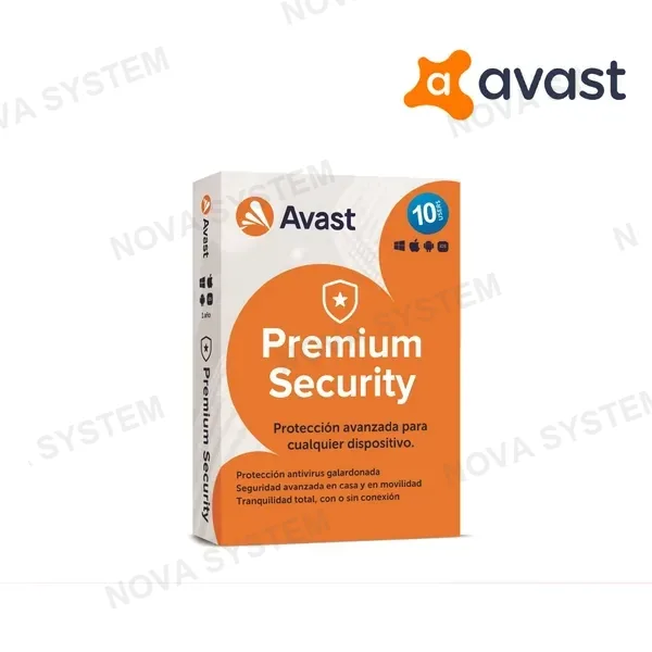 Avast LICENCIA ANTIVIRUS AVAST PREMIUM SECURITY ( 10 USER - 10 PC ) 12 MESES