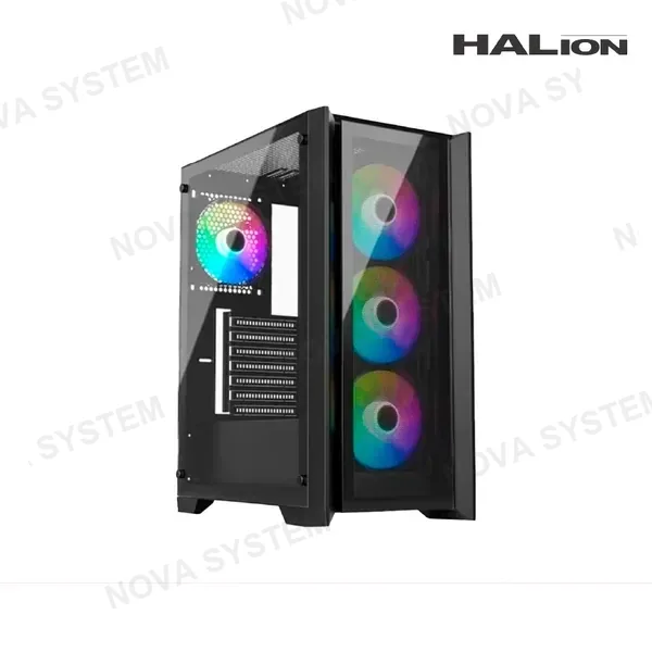Halion CASE HALION TITAN ( 104 ) C/FUENTE 600 WTS REAL | NEGRO | RGB