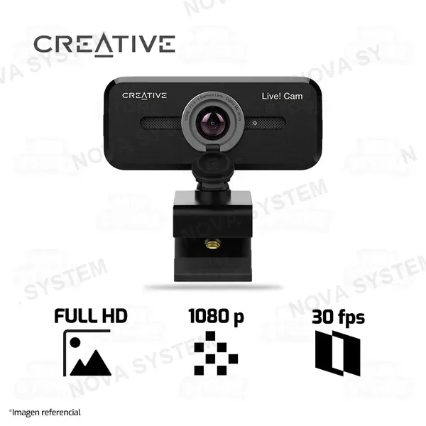 CAMARA CREATIVE LIVE CAM SYNC V2 FHD 1080P C/TAPA DUAL MIC USB NEGRO ( 73VF088000000 )