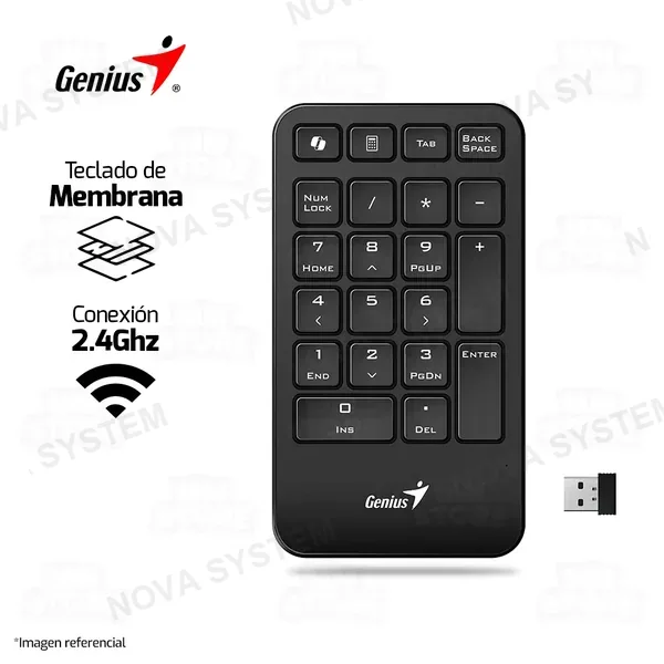 Genius TECLADO NUMERICO GENIUS NUMPAD 1000 ( 313200003400 ) CHOCOLATE KEYS | WIRELESS | NEGRO