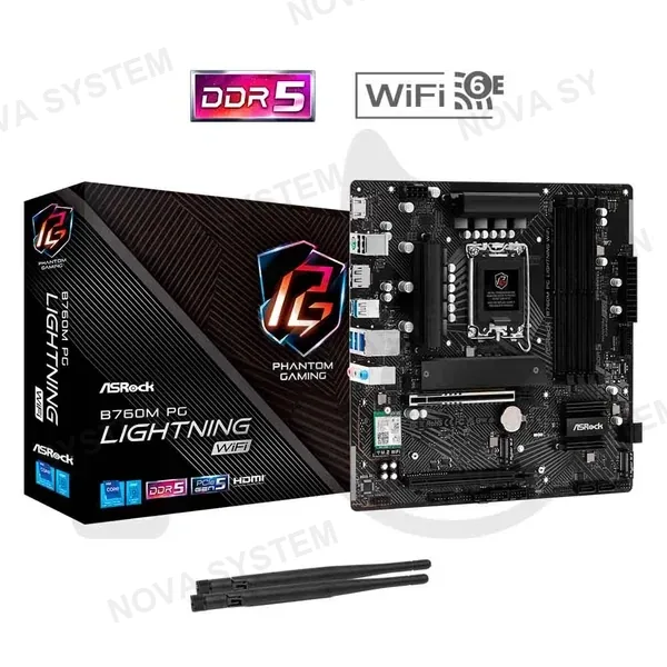Asrock MOTHERBOARD ASROCK B760M PG LIGHTNING WIFI ( 90-MXBMT0-A0UAYZ ) DDR5 | LGA1700
