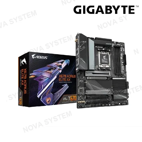 Gigabyte MOTHERBOARD GIGABYTE X670 AORUS ELITE AX, CHIPSET AMD X670, SOCKET AMD AM5, ATX SOPORTA PROCESADORES AMD RYZEN 7000/9000 SERIES (RJ-45), WLAN AMD WI-F