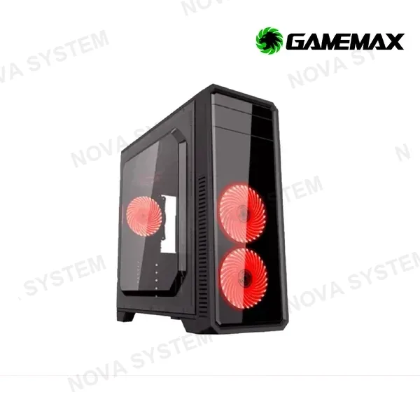 CASE GAMER GAMEMAX SHADOW G561-F RED GE550W 3 FAN