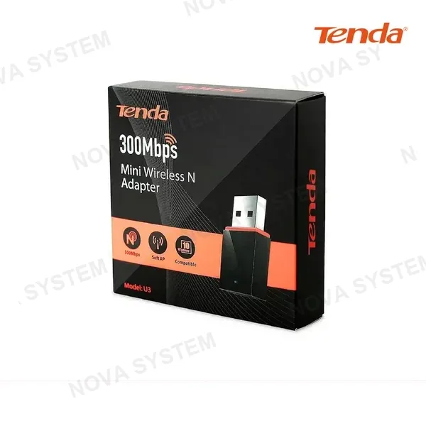 MINI ADAPTADOR INALAMBRICO TENDA 1 ANTENA INTERNO 3.5 DBI BANDA 2,4 GHZ VELOCIDAD 300 MBPS U3