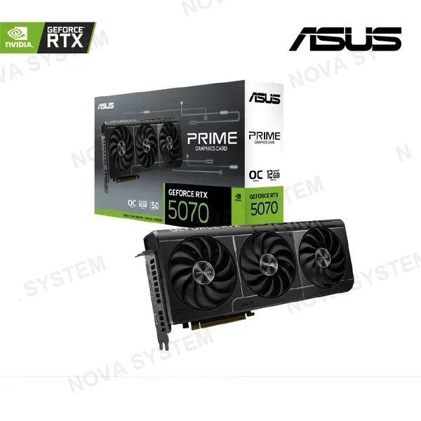 ASUS TARJETA DE VIDEO ASUS PRIME RTX 5070 12GB ( PRIME-RTX5070-12G ) GDDR7 | DLSS4 | X3 FANES | X3 DP 1 HDMI | 192 BIT