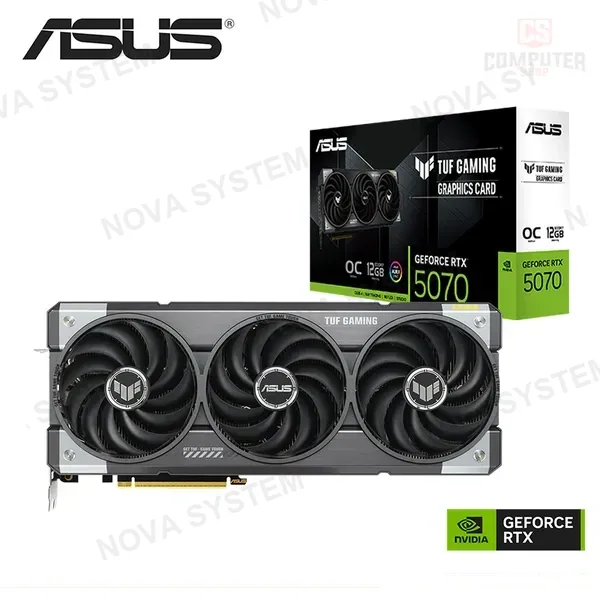 ASUS TARJETA DE VIDEO ASUS TUF GAMING RTX 5070 ( 90YV0LZ0-M0AA00 ) DLSS4 | 12GB GDDR7 | X3 FANES