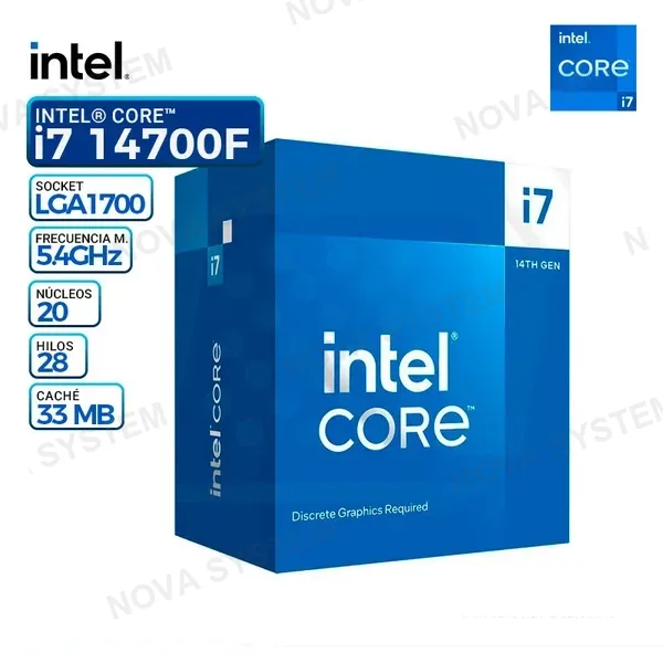 Intel PROCESADOR INTEL CORE I7 14700K ( BX8071514700K ) 3.40 GHZ HASTA 5.60 GHZ | 33MB CACHE | LGA1700