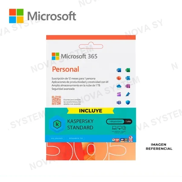 Kaspersky LICENCIA MICROSOFT OFFICE 365 PERSONAL ( EP2-32316-TPK ) INCLUYE KASPERSKY LICENCIA 12 MESES | 1 USUARIO