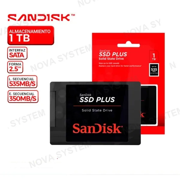 SANDISK SSD SANDISK PLUS 1TB ( SDSSDA-1T00-G27 ) SATA | 535 MB/S - 450 MB/S