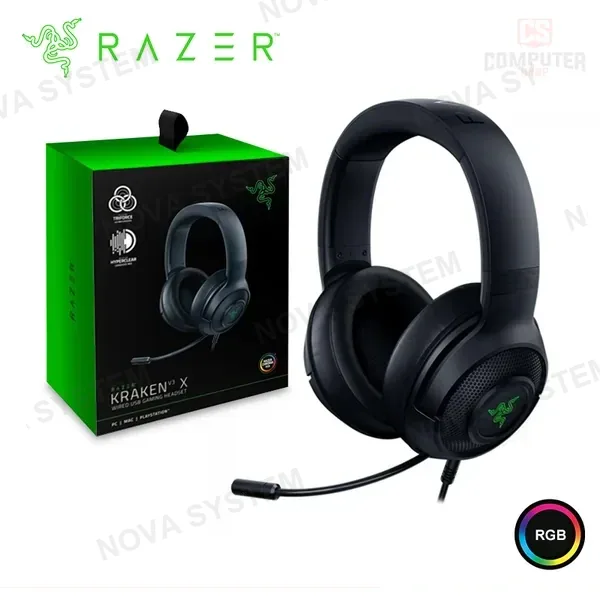 Razer AUDIFONOS C/MICROFONO RAZER KRAKEN KITTY V2 PRO ( RZ04-04510100-R3U1 ) NEGRO/VERDE | ESTEREO | USB | RGB