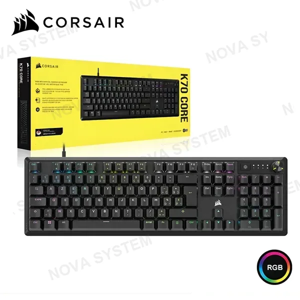 Corsair TECLADO MECANICO CORSAIR K70 CORE RGB ( CH-910971E-SP ) SWITCH MLX ROJO | NEGRO | ICUE RGB