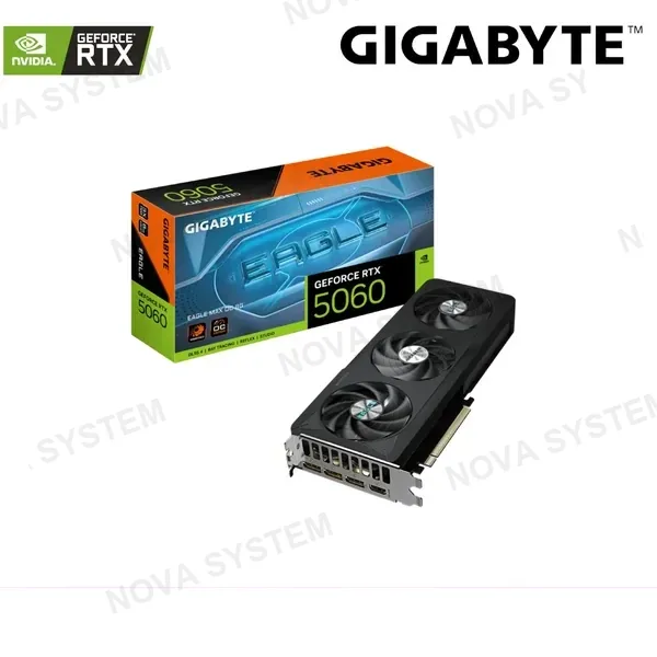 Gigabyte TARJETA DE VIDEO GIGABYTE RTX 5060 EAGLE MAX OC ( GV-N5060EAGLEMAX OC-8GD ) 8GB - GDDR7 | X3 FANES | DLSS4 | 128BIT | X3 DP - 1 HDMI