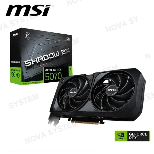 MSI TARJETA DE VIDEO MSI RTX 5070 SHADOW OC ( 912-V532-011 ) 12GB - GDDR7 | X2 FANES | DLSS4 | 192 BIT | X3 DP - 1 HDMI