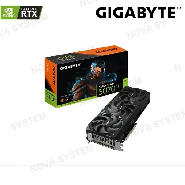 Gigabyte TARJETA DE VIDEO GIGABYTE RTX 5070 TI WINDFORCE OC ( GV-N507TWF3OC-16GD ) 16GB - GDDR7 | X3 FANES | DLSS4 | X3 DP - HDMI