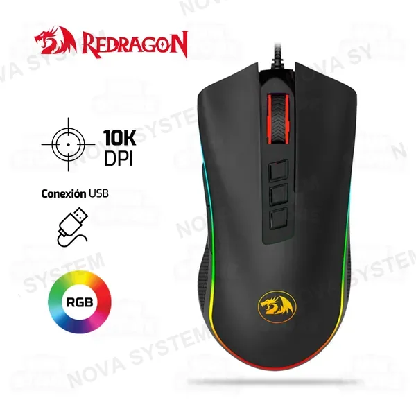 Redragon MOUSE REDRAGON COBRA ( M711 ) NEGRO | 10000 DPI USB | RGB