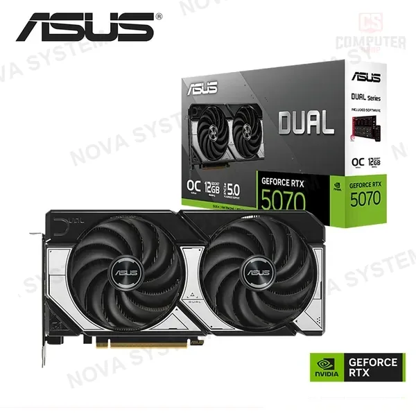 ASUS TARJETA DE VIDEO ASUS RTX 5070 DUAL ( 90YV0M17-M0AA00 ) 12GB - GDDR7 | X2 FANES | DLSS4 | X3 DP - HDMI