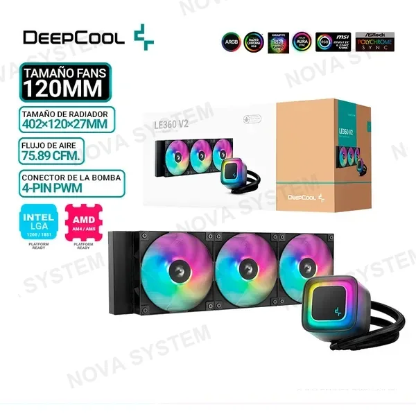 Deepcool SISTEMA DE REFRIGERACION LIQUIDA DEEPCOOL LE360 V2 ARGB ELPCDE0043