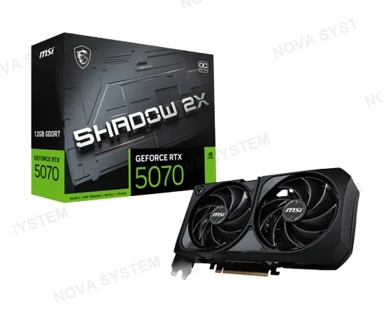 MSI TARJETA DE VIDEO MSI RTX 5070 SHADOW OC ( 824142405741 ) 12GB - GDDR7 | X3 FANES | DLSS4 | 192 BIT | X3 DP - 1 HDMI