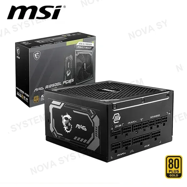 MSI FUENTE DE PODER MSI MAG A1250GL PCIE5 ( 824142339756 ) 1250W | 80 PLUS GOLD | FULL MODULAR