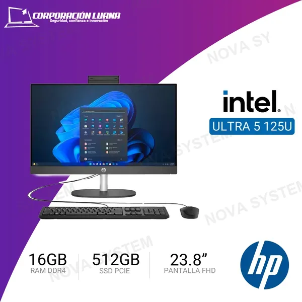 Intel COMPUTADORA HP PRO ONE 240 G10 INTEL CORE ULTRA 5 125U ( CQ1V5IT#ABM ) RAM 16GB | SSD 512GB | INTEGRADO | FREE OS