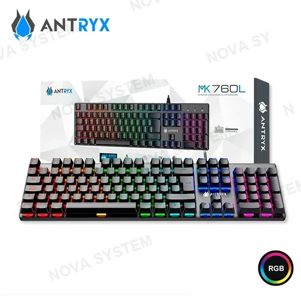 Antryx TECLADO MECANICO ANTRYX INALAMBRICO MK865 TRIX ( AMK-865TXKRE-SP ) SWITCH ROJO | NEGRO WIFI - USB - BT | LED RGB