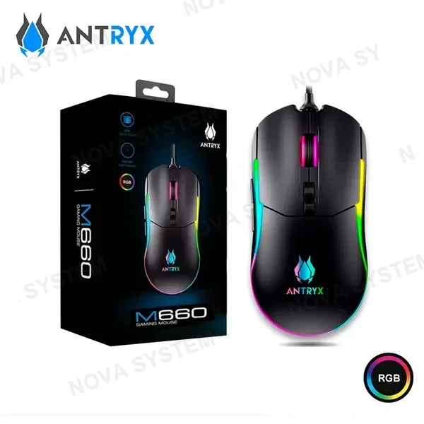Antryx MOUSE GAMER ANTRYX M770 ( AGM-M770K ) 12800 DPI | NEGRO | LED RGB