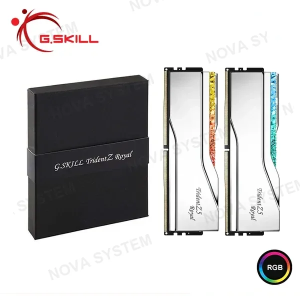 MEMORIA RAM G.SKILL ROYAL SILVER TRIDENT Z5 64GB (2X32GB ) 6400 MTS ( F5-6400J3239G32GX2-TR5S ) DDR5 | XMP 3.0 | LED RGB