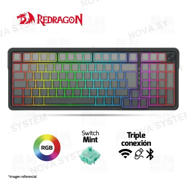 Redragon TECLADO MECANICO REDRAGON EISA MAX K686 ( K686SP-RGB-MAX ) NEGRO | WIRELESS | LED RGB
