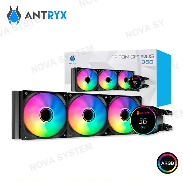 Intel REFRIGERACION LIQUIDA ANTRYX TRITON CRONUS 240 ( AWC-TCR240K ) X2 FANES | NEGRO | ARGB | INTEL/AMD