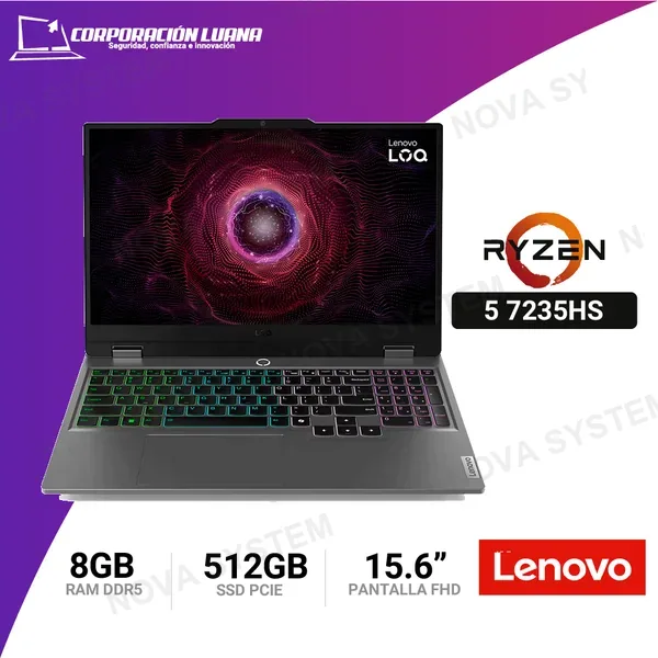 AMD LAPTOP LENOVO LOQ 15ARP9 AMD RYZEN 5 7235HS ( 83JC00MJLM ) RAM 8GB DDR5 | SSD 512GB | 15.6" FHD | RTX 3050 6GB | FREE OS