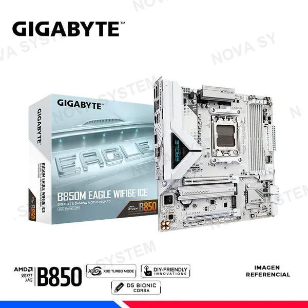 Gigabyte MOTHERBOARD GIGABYTE B850M EAGLE WIFI 6E ICE ( 9MB85ML6E-00-G10 ) DDR5 | AM5