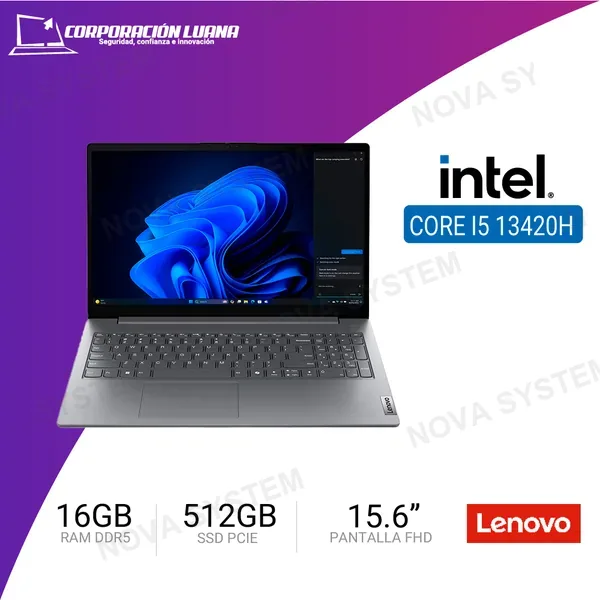 Intel LAPTOP LENOVO V15 G5 IRL INTEL CORE I5 13420H ( 83GW005JLD ) RAM 16GB DDR5 | SSD 512GB | 15.6" FHD | INTEGRADA | FREE OS