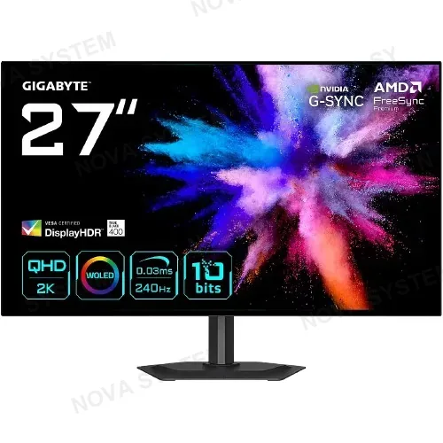 Gigabyte MONITOR GIGABYTE 27" ( GO27Q24G ) OLED - 2K QHD | 240HZ - 0.03 MS | 10 BIT | HDMI - DP