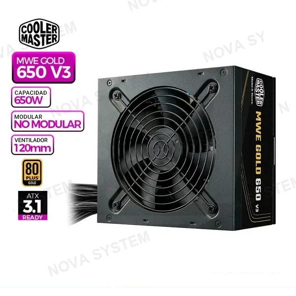 Cooler Master FUENTE DE PODER COOLER MASTER MWE V3 ( MPE-6502-ACAAG-3BUS ) 650W 80 PLUS GOLD