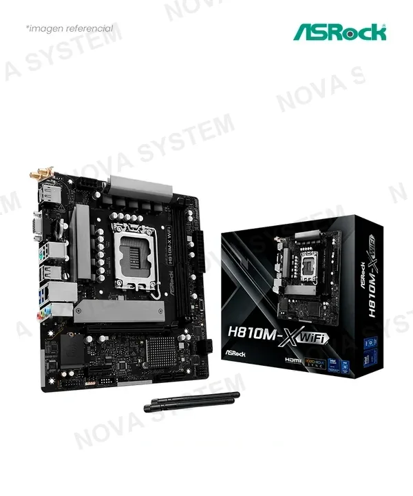 Asrock PLACA ASROCK ASROCK H810M-X WIFI INTEL H810 LGA 1851 VGA HDMI DDR5 M.2 SATA 6GB M/ATX