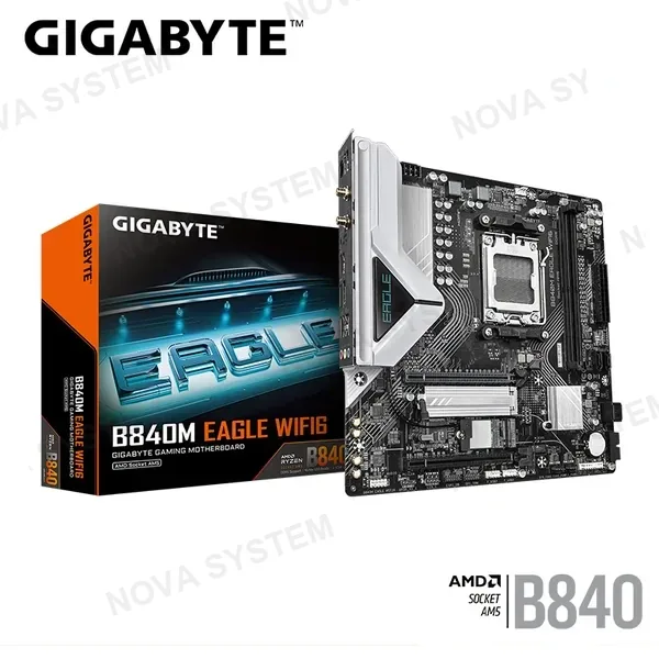 Gigabyte PLACA GIGABYTE B840M EAGLE WIFI6 AM5 AMD B840 DDR5 HDMI DP BLUETOOTH M.2 SATA 6GB USB 3.2 M-ATX