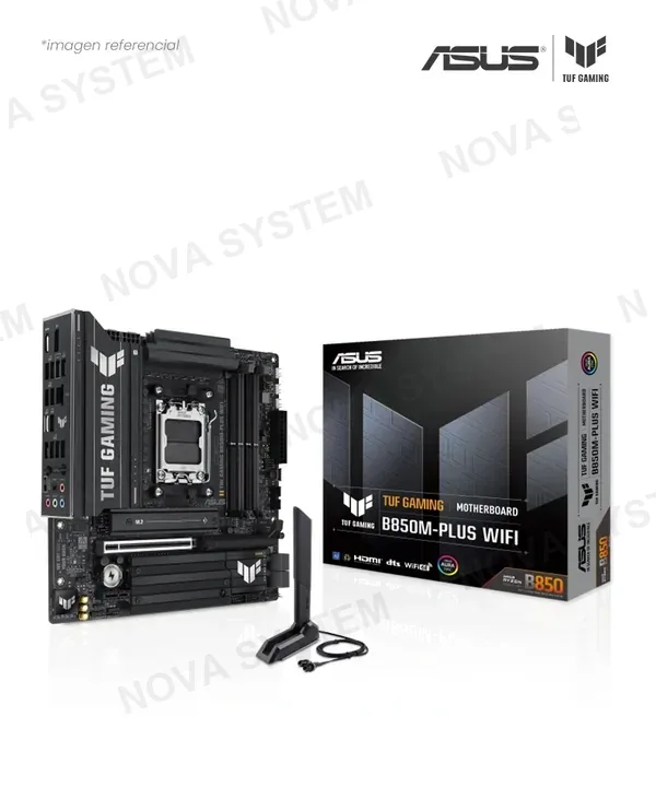 ASUS PLACA ASUS TUF GAMING B850M-PLUS WIFI AM5 AMD B850 DDR5 HDMI DP M.2 SATA 6GB BLUETOOTH V5.3 USB 20GB M-ATX
