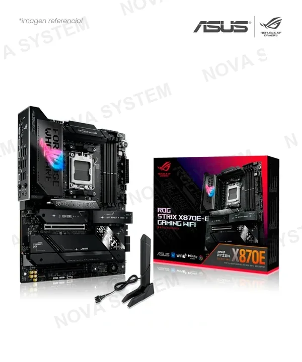 ASUS PLACA ASUS ROG STRIX X870E-E GAMING WIFI AMD X870E AM5 DDR5 HDMI DP USB4 SATA III M.2 BLUETOOTH V5.4 ATX