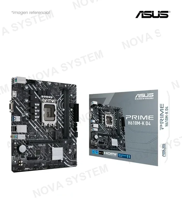 ASUS PLACA ASUS PRIME H610M-K D4 LGA 1700 INTEL H610 DDR4 M.2 SATA 6G USB 3.0 MATX