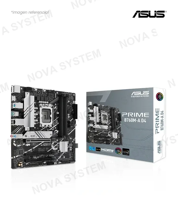 ASUS PLACA ASUS PRIME B760M-A D4 INTEL B760 LGA1700 DDR4 HDMI DP M.2 USB 3.2 MATX