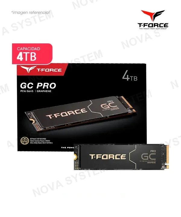 Teamgroup DISCO SOLIDO SSD 4TB TEAM GROUP T-FORCE GC PRO M.2 2280 PCIE GEN 5.0X4 WITH DRAM CACHE WITH NVME 2.0 3D NAND TM8FFL004T0C129