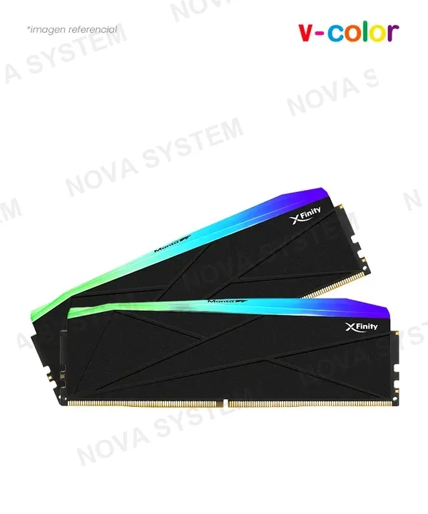 V-Color MEMORIA 48GB (24*2) DDR5 BUS 8400MHZ V-COLOR MANTA XFINITY RGB BLACK CL40 INTEL XMP TMXFCL2484840KSK